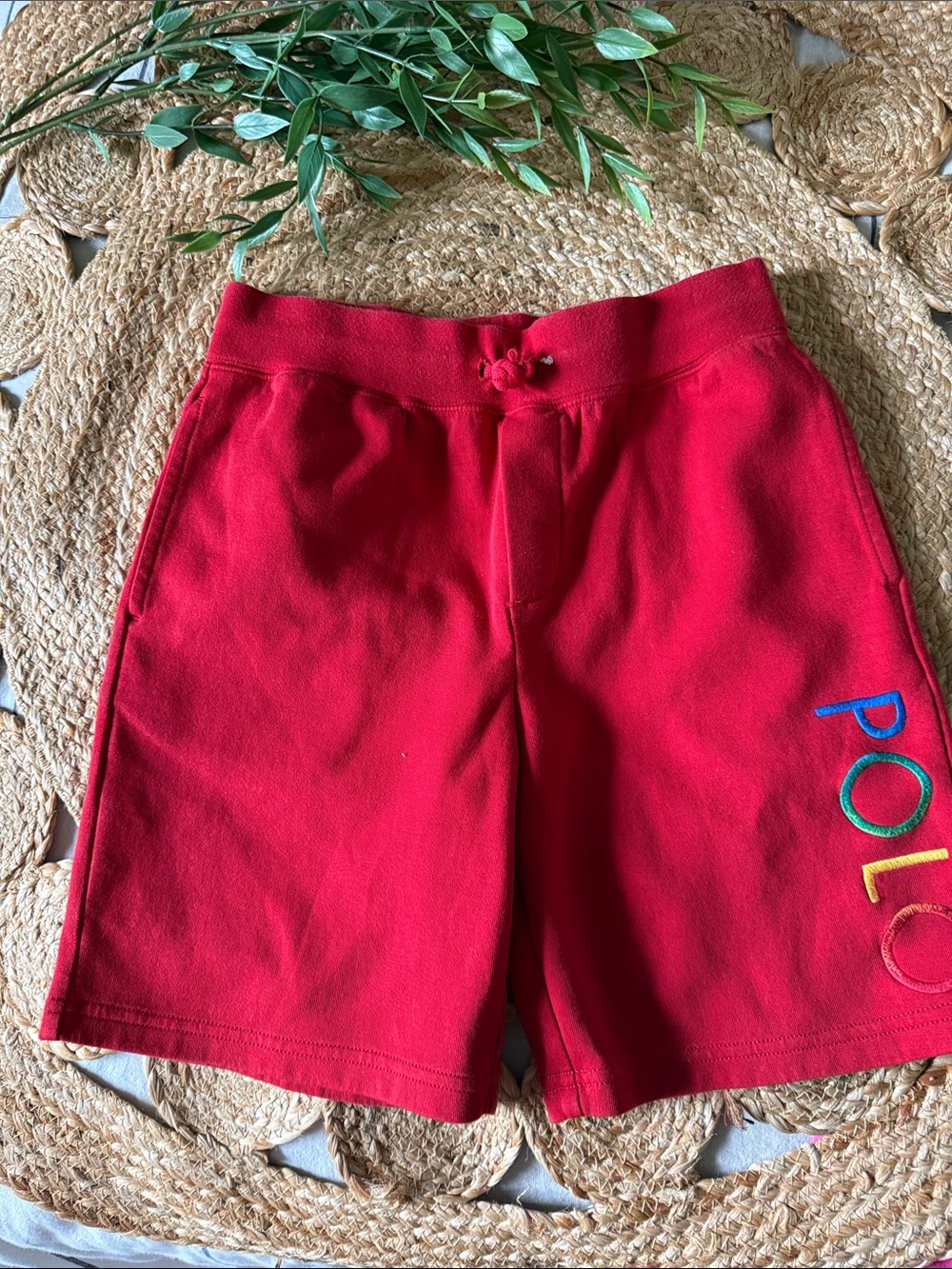 Polo ralph Lauren Red Embroidered Logo Sweat Short. M (10)